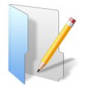 Folder Blue Pencil Icon 128x128 png